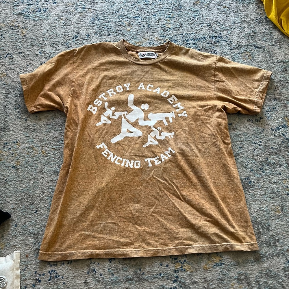 Vintage Brown 'Bstroy Academy Fencing Team' Graphic Tee